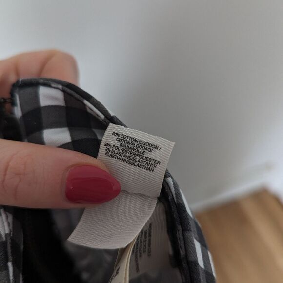 RACHEL Rachel Roy black white gingham slim straight stretchy high waisted pants - Picture 4 of 6